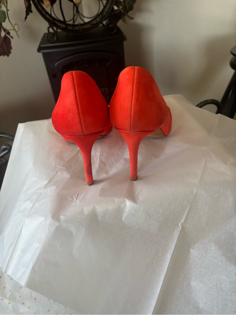 Tory Burch Bright Coral Pointed-Toe Pumps - Picture 5 of 10